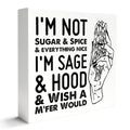 Witches Feminist Wooden Box Sign - Celestial Witchcraft Decor for Home & Bedroom - Variation C