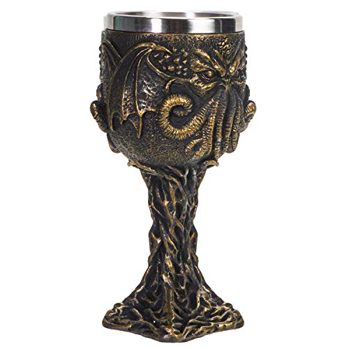 Cthulhu Goblet Wine Glass - Gothic Tentacled Monster Chalice, 6.75 Inch