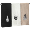 Cotton Skeleton Bathroom Towels Set - Halloween Gothic Hand Towels, 3 Pieces
