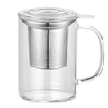 Glass Tea Mug with Infuser and Lid - 20 OZ Clear Borosilicate, Variation GM005