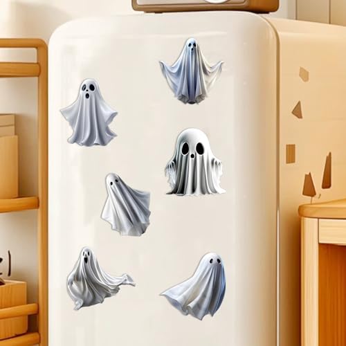Halloween Fridge Magnets Set - Cute Ghost Refrigerator Decorations, 6 Pcs