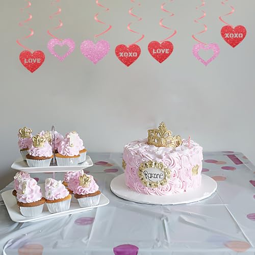 24PCS Valentine's Day Hanging Heart Decorations Streamers for Romantic Party