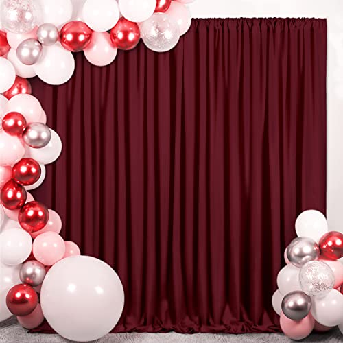 6Pcs Burgundy Polyester Backdrop Curtains 30ft x 8ft for Weddings & Parties - Variation of THIS listing