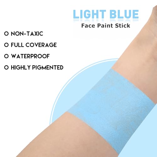 Light Blue Face Paint Stick - Sweatproof Eye Black for Sports, Halloween & Cosplay