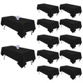 Black Tablecloth 60 x 84 Inch for 4 Foot Rectangular Tables - 8 Pack - Pepmily