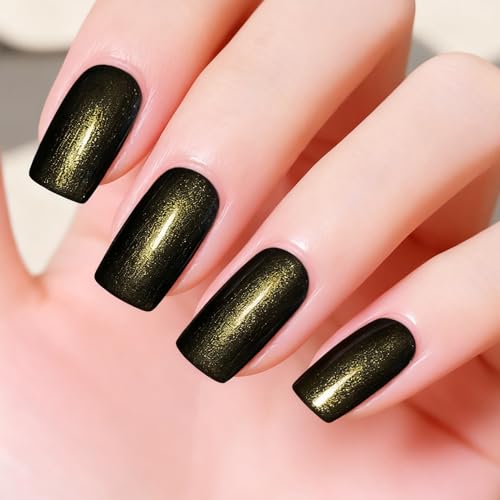 Black Glitter Nail Polish – 13ML Shimmer Finish Quick Dry No UV - Variation: Black Glitter