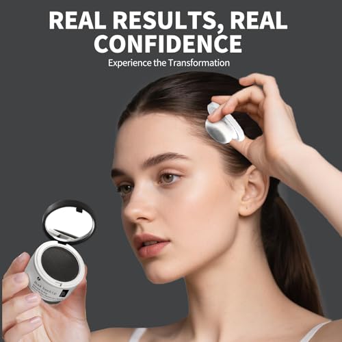 Black Hairline Powder 24H Root Touch Up Concealer for Gray Coverage & Bald Spots - 0.14 Oz