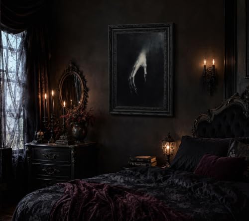 Clawed Hand Gothic Wall Art - Framed Vampire Poster 11x9in Dark Decor