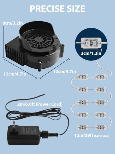 Inflatable Air Blower Replacement Kit with 10 LED Lights - 2.5A/1PC + White Light