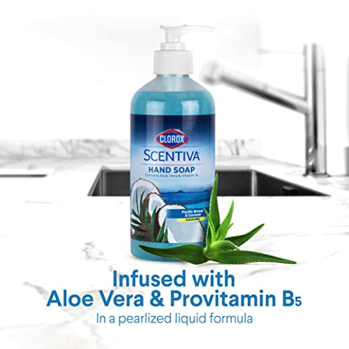 Liquid Hand Soap with Aloe Vera & Provitamin B5 - Pacific Breeze & Coconut, 14 Fl Oz, 12 Pack - Gentle on Skin