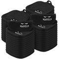 Reusable Makeup Remover Cloths Set - 48 Black Microfiber Face Towels, 5x5 Inches, Gentle & Washable
