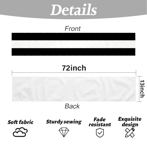 Black and White Stripes Table Runner - Linen Home Decor for Dining & Gifts