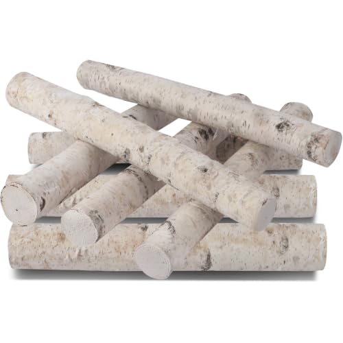 Natural Birch Firewood Logs Set for Fireplace and Rustic Decor - 8 Pack