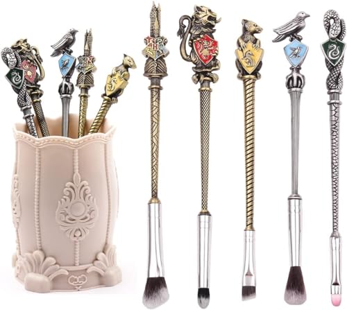 Bronze Wizard Wand Makeup Brush Set for Women - 5 Pcs Gift Set
