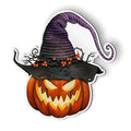 Halloween Pumpkin Witch Hat Magnet - 5.5 Inch Car Fridge Locker Decor