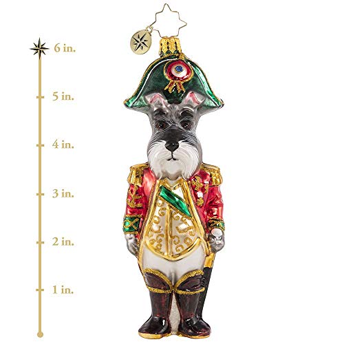Lieutenant Schnauzer Glass Christmas Ornament - Handcrafted Holiday Decor