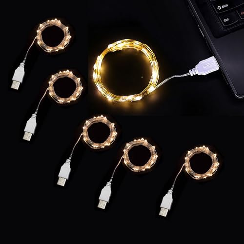USB Powered Fairy String Lights - Warm 2m 20 LEDs for Desk Office Christmas Party Decoration - Variation of Warm / 5