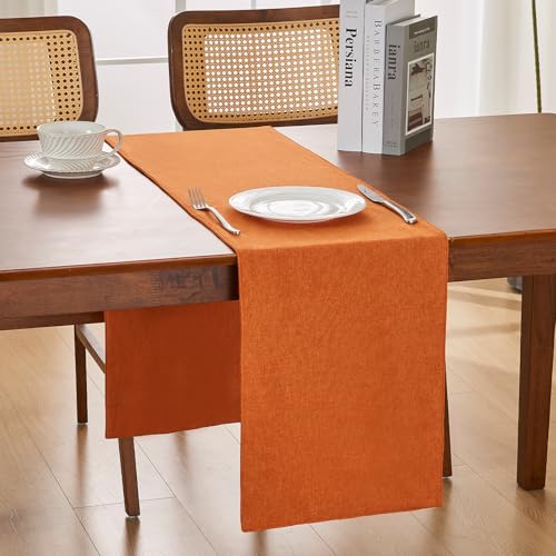 EKAINA Water Resistant Pumpkin Table Runner 63 Inch for 4-Seat Dining Decor