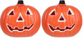Halloween Pumpkin Lantern Light - Pack of 2, Battery Operated Outdoor Decor 14x19cm