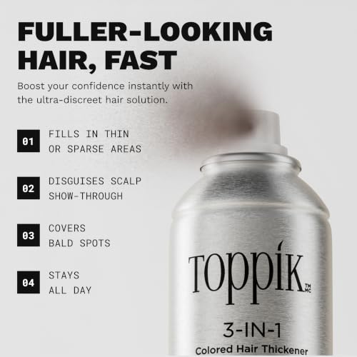 Toppik Colored Hair Thickener Hair Spray for Root Touchup - Black 5.1 oz