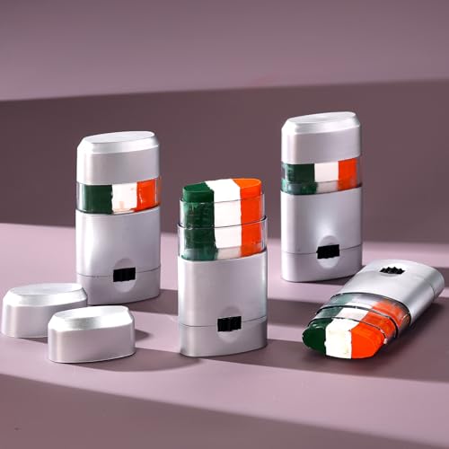 Face Paint Sticks Set - Green White Orange for Sports Events & Festivals - 4 Pack