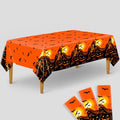 Halloween Plastic Tablecloth 54x108 Inch Pack of 3 - Orange Spooky Decor