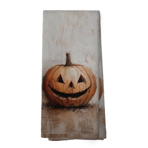 Vintage Halloween Fall Pumpkin Kitchen Dish Towels 16x24in - Autumn18