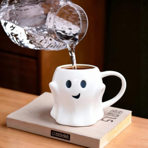 Halloween Ghost Coffee Mug - 14oz Ceramic Spooky Cup for Kids & Adults
