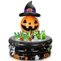 Bright Color Pumpkin with Witch Hat Inflatable Cooler for Halloween Party - Reusable Floating Ice Chest