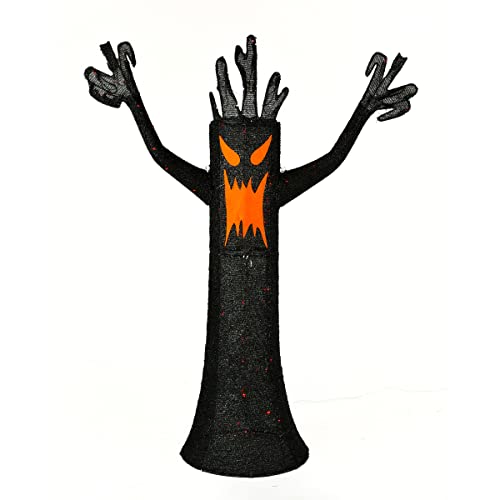 Halloween Spooky Tree Lawn Decoration with LED Lights, 4 Feet