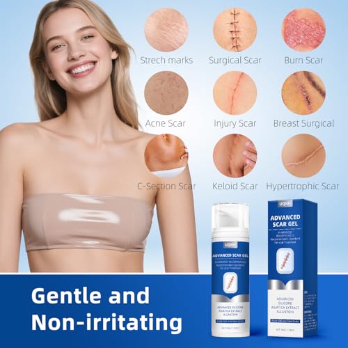 Transparent Silicone Scar Gel for Old & New Scars, Stretch Marks & Acne - 1.76 oz