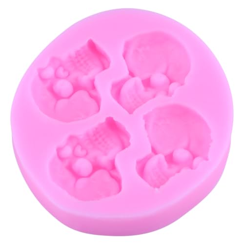 Halloween Skeleton Skull Bone Silicone Mold Set of 4 - Cake and Craft Decorations G