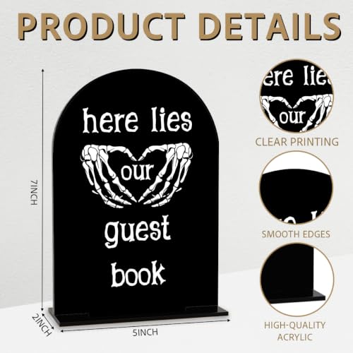 Guest Acrylic Sign for Halloween Gothic Wedding - Our Guest Book Variation