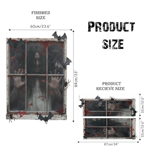 Halloween Wall Decal Scary Ghost 3D Spooky Zombie Wall Sticker for Halloween Party - Variation of Scary Ghost