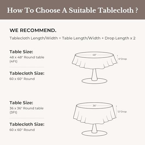 Romanstile 60-Inch Round Orange Tablecloth - Polyester, Spill-Resistant