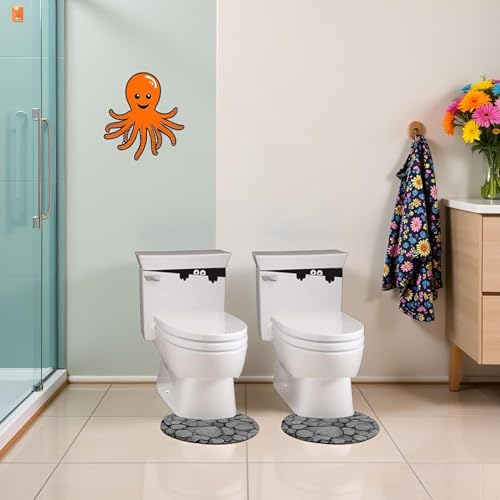 2Pcs Black 3D Toilet Monster Wall Decals - Funny Bathroom Seat Decor