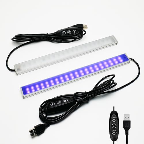 395nm UV Black Light Bar 2 Pack - Dimmable LED Strip for Glow Parties & Decorations