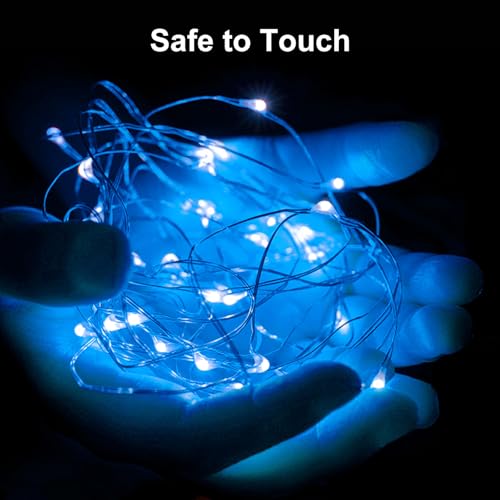Blue Battery Operated Fairy Lights 100 Pack 20 LED 7ft String with 3 Modes for Indoor Outdoor Decor