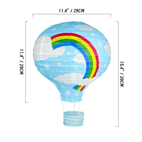 Hot Air Balloon Decorations Classroom Decor with Ceiling Hooks - Blue, 3 Pack