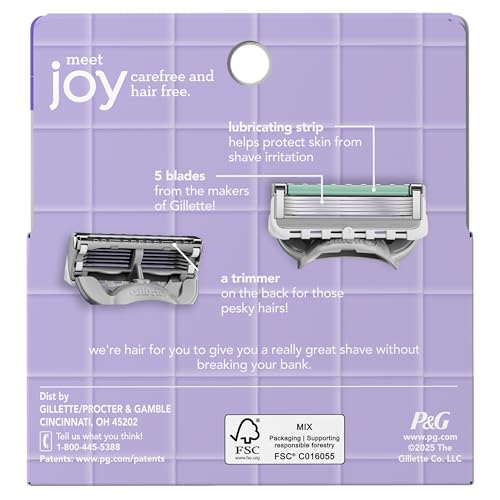 joy razor blade cartridge refill for women, 4 blade refills
