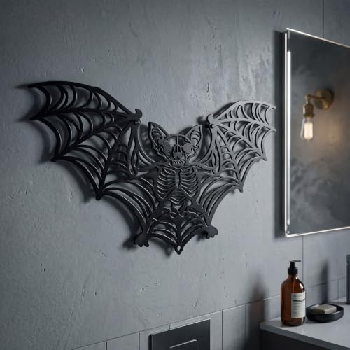 Halloween Gothic Bat Wall Decor Metal Skeleton 11.8 x 6.9 Inches