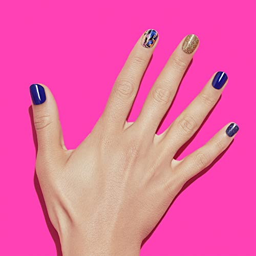 Gel Nail Strips Blue Vixon - Long Lasting, Chip-Resistant Nail Wraps with Glitter Finish