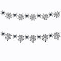 Halloween Spider Web Garland with Felt Spiders - 2 Pack Indoor Outdoor Decor