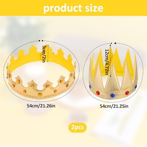 Apausvcm Regal Gold King Crown - Style6 Birthday Party Accessory