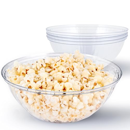48 oz Clear Plastic Serving Bowls Set of 4 - Disposable Salad & Snack Dishes