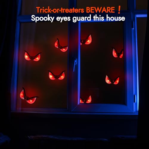 Halloween Flashing Spooky Eyes Lights 10 Pack - Realistic Light-Up Eyes with 3 Modes & Timer