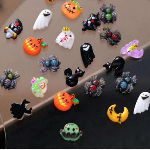 Halloween Nail Charms 3D Ghost Pumpkin Mini Decor for Nails DIY Art - Style03