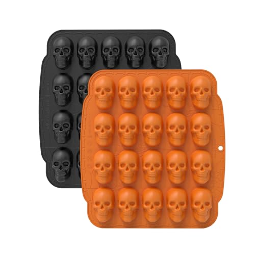Silicone Skull Mold 20-Cavity Halloween Chocolate Candy Jelly Cake Decor Ice Soap