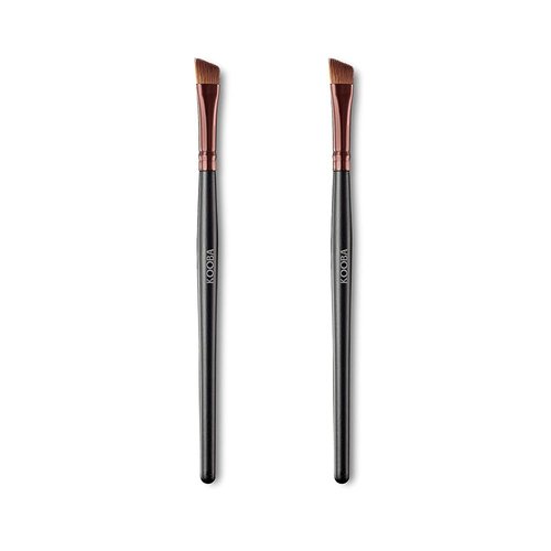 OWLFAVO Makeup Angle Eyeliner Kabuki Brush 2 Pcs - Portable Eye Powder Foundation Brush, Beauty Cosmetic Tool for Professional and Travel, Pack of 2