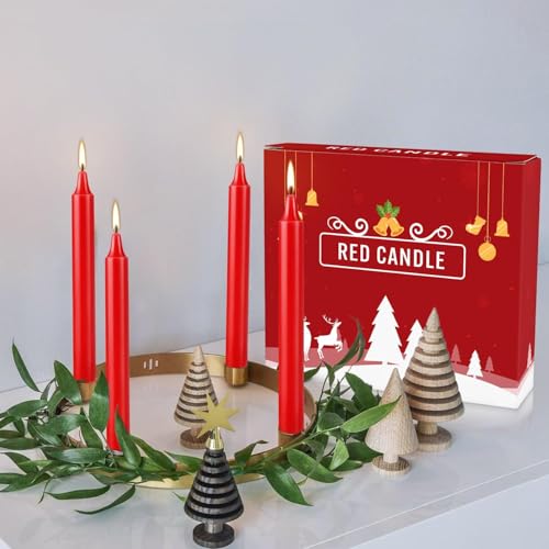 40 Red Unscented Candle Set - 4 Inch Spell & Ritual Tapers with Variation 4"40pcs-Red